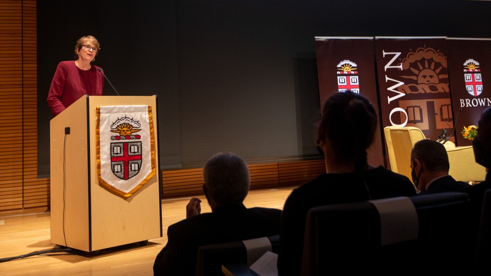 President Paxson speaking to a group